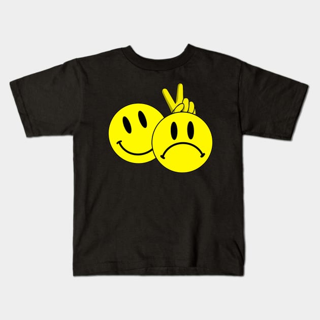 Smiley Comedy Tragedy Kids T-Shirt by TheD33J